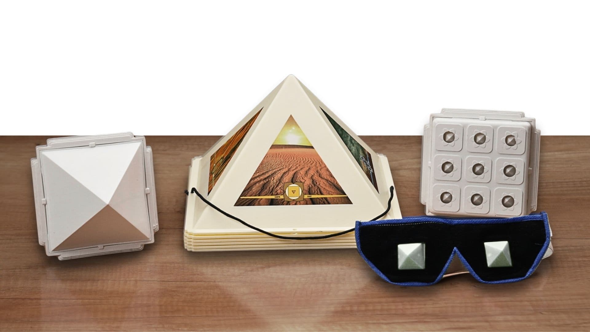 Family Combo with Plastic Pyramid Caps with Eye Band, Water Energizer and Table Top Pyramid