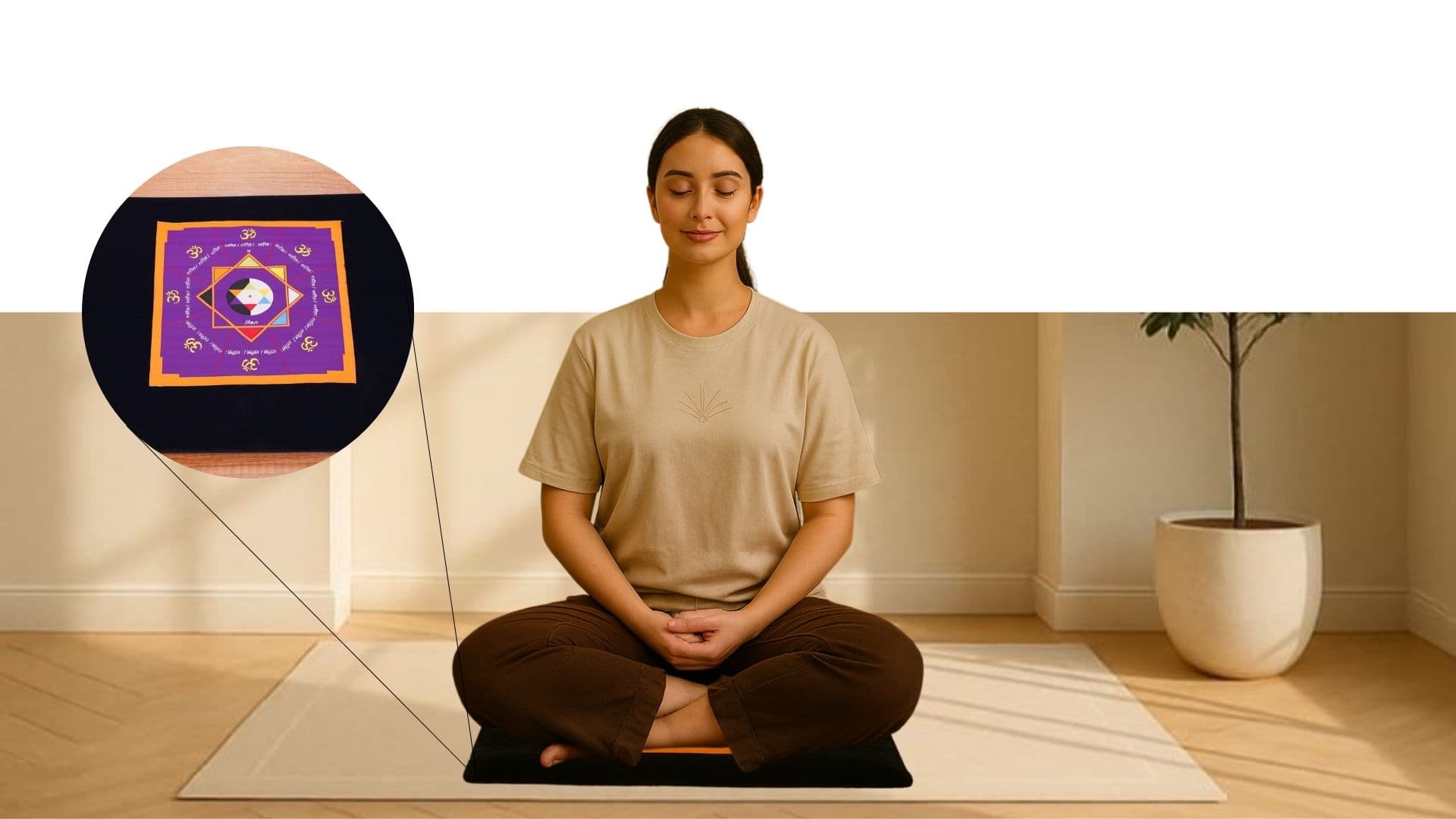 Meditation Seat – with Gold Chip Yantras
