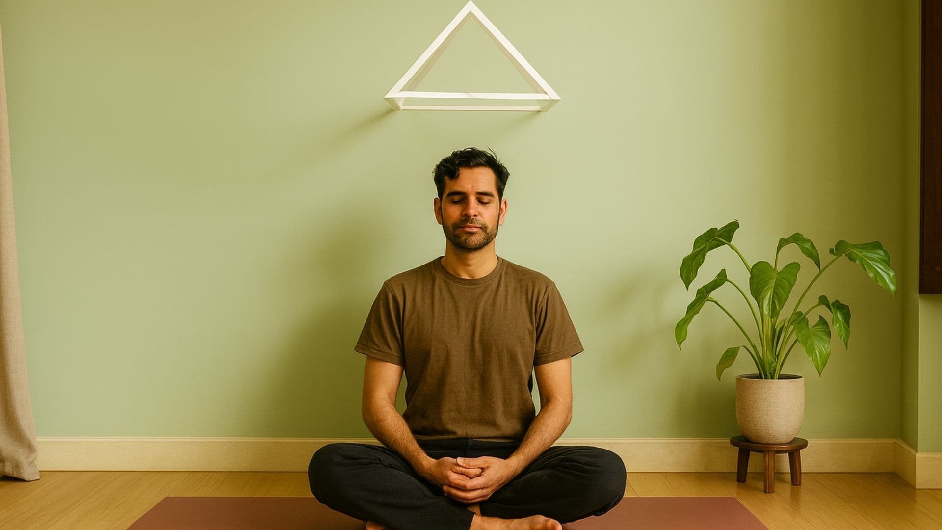 Open 2Ft Plastic Pyramid Wall Hanging for Meditation, Charging & Energising